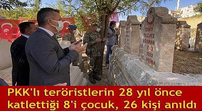 Mardin'de PKK'lı teröristlerin 28 yıl önce katlettiği 8'i çocuk, 26 kişi anıldı