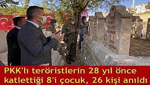 Mardin'de PKK'lı teröristlerin 28 yıl önce katlettiği 8'i çocuk, 26 kişi anıldı