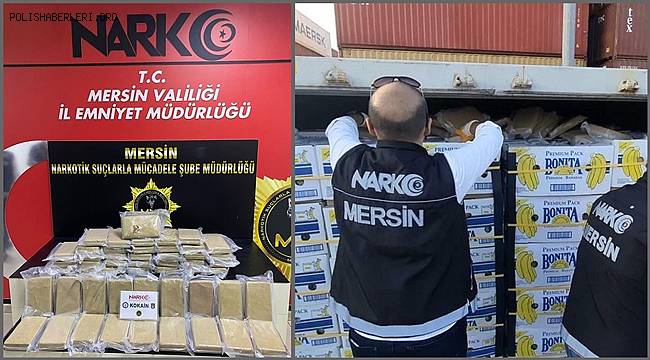Mersin Uluslararası Limanı'nda Muz Kolileri arasında 60 kilo kokain ele geçirildi