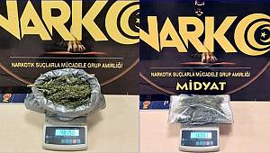 Midyat'ta 646 gram esrar maddesi ele geçirdi 