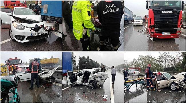 Sakarya'da 27 aracın karıştığı kazada 17 kişi yaralandı