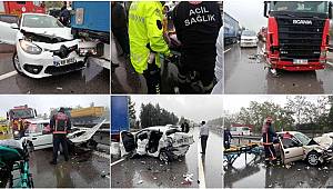 Sakarya'da 27 aracın karıştığı kazada 17 kişi yaralandı