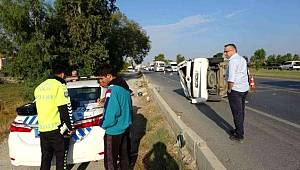 Takla atan ticari araçtan burnu bile kanamadan çıktı