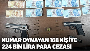 Adana'da kumar oynayan 168 kişiye 224 bin lira para cezası