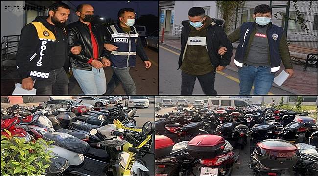 Adana'da motosiklet ve elektrikli bisiklet hırsızlarına düzenlenen operasyonda 14 gözaltı 