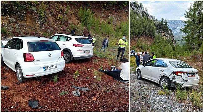 Antalya'da üç otomobilin karıştığı zincirleme kazada 3 kişi yaralandı