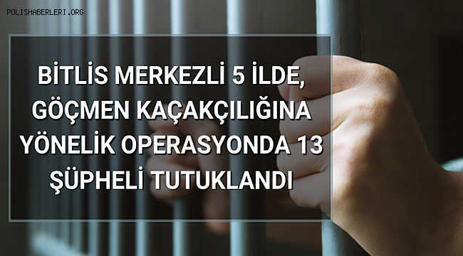 Bitlis'te göçmen kaçakçılığı faaliyeti yürüten 13 şüpheli tutuklandı