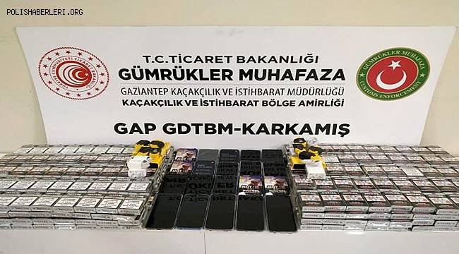 Karkamış sınır kapısında sigara ile kaçak telefon yakalandı