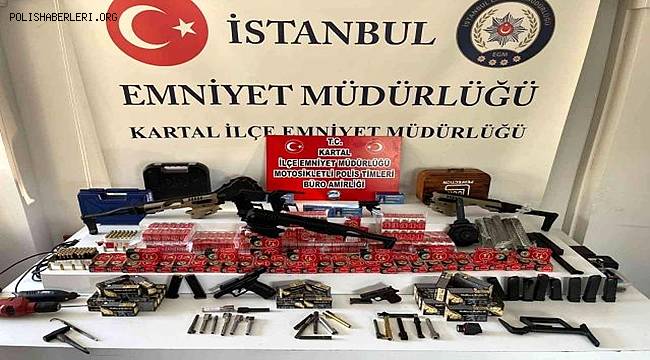 Kartal'da baskın yapılan depodan cephanelik çıktı