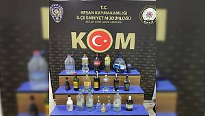 Keşan’da bir evde gümrük kaçağı ve el yapımı içki ele geçirildi