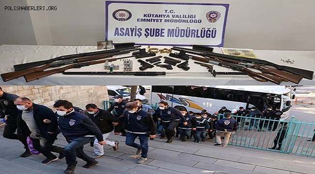 Kütahya merkezli 9 ilde silah ticareti yapanlara operasyon 11 gözaltı