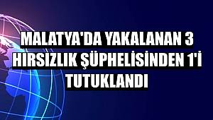 Malatya'da yakalanan 3 hırsızlık şüphelisinden 1'i tutuklandı