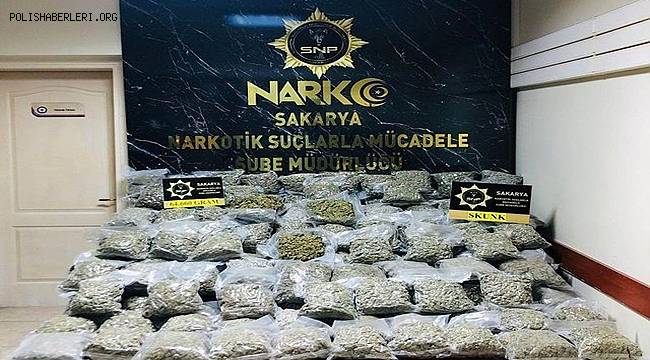 Sakarya'da 64 kilo 660 gram skunk ele geçirildi 