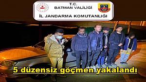 Batman'da 5 düzensiz göçmen yakalandı