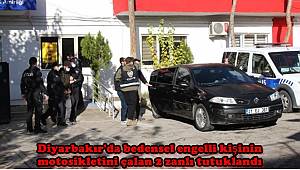 Diyarbakır'da bedensel engelli kişinin motosikletini çalan 2 zanlı tutuklandı 