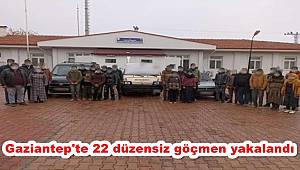 Gaziantep'te 22 düzensiz göçmen yakalandı 