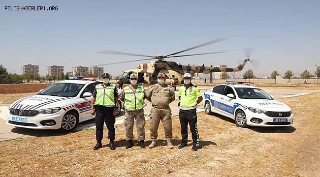 Mardin'de hava destekli trafik denetimi yapıldı 