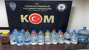 Mersin'de 120 litre sahte içki ele geçirildi