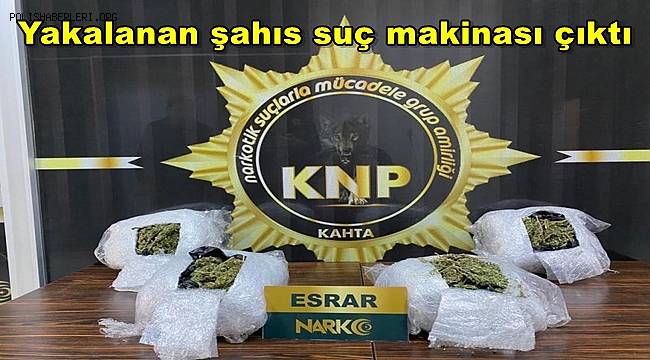 Adıyaman'da uyuşturucu ile yakalanan şahıs suç makinası çıktı 