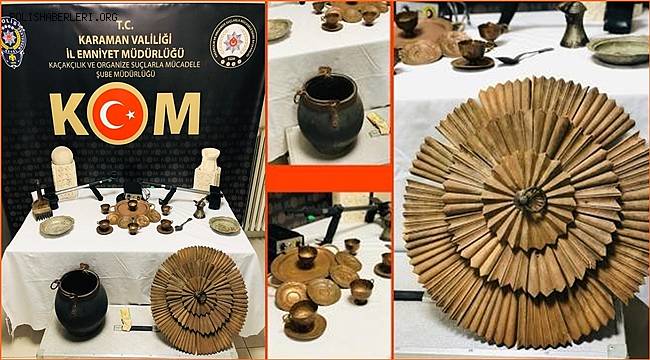 Karaman’da 24 parça tarihi eser ele geçirildi 