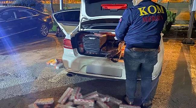 Mersin'de bir otomobilde 4 bin 530 paket kaçak sigara ele geçirildi 