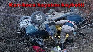 Otomobil köprüden dere yatağına uçtu, Karı-koca hayatını kaybetti