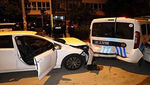 Seyir halindeyken bayılan sürücü polis aracına arkadan çarparak durabildi