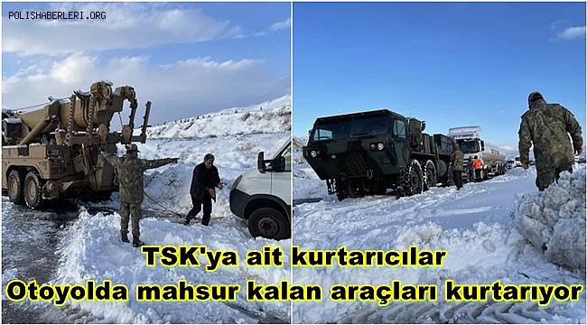 TSK'ya ait kurtarıcılar TAG Otoyolu'nda mahsur kalan araçların kurtarılmasına yardım ediyor
