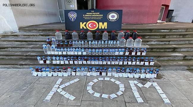 Adana'da kaçakçılık ve sahte içki operasyonunda 4 zanlı yakalandı 