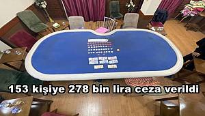 Adana'da kumar oynayan 153 kişiye 278 bin lira ceza verildi