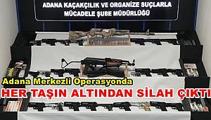 Adana merkezli operasyonda her taşın altından silah çıktı