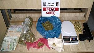 Antalya'da 310 gram esrar maddesi ele geçirildi