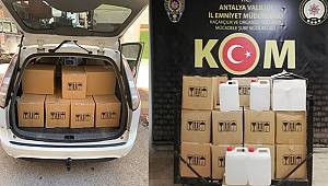 Antalya'da 5 bin 245 litre sahte alkol ele geçirildi