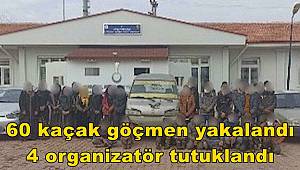 Gaziantep'te 60 kaçak göçmen yakalandı, 4 organizatör tutuklandı 