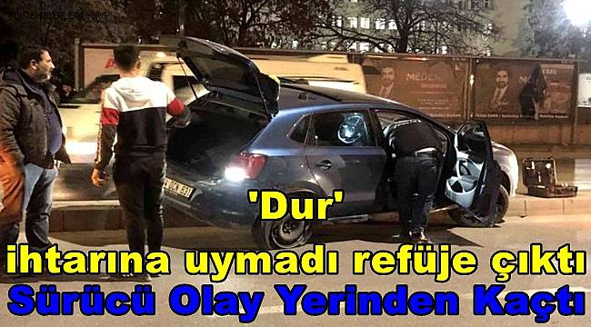 Gaziantep'te 'Dur' ihtarına uymayan sürücü kaza yaptıktan sonra refüje çıktı