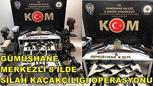 Gümüşhane merkezli 8 ilde eş zamanlı kaçak silah operasyonu