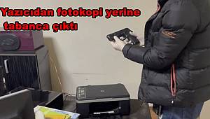 Kağıthane'de yazıcıdan fotokopi yerine tabanca çıktı