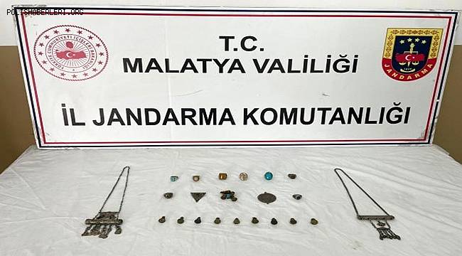 Malatya'da tarihi eser niteliği taşıyan 23 malzeme ele geçirildi