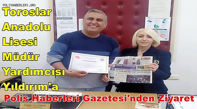 Müdür Kalaycıoğlu Toroslar Anadolu Lisesi Müdür Yardımcısı Yıldırım'ı Ziyarette Bulundu 