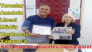 Müdür Kalaycıoğlu Toroslar Anadolu Lisesi Müdür Yardımcısı Yıldırım'ı Ziyarette Bulundu