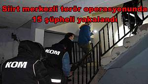 Siirt merkezli terör operasyonunda 15 şüpheli yakalandı 