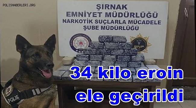 Şırnak'ta 34 kilo uyuşturucu ele geçirildi 2 gözaltı