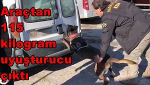 TEM’de durdurulan araçta 115 kilogram uyuşturucu madde ele geçirildi