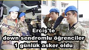 Erciş'te down sendromlu öğrenciler 1 günlük asker oldu 