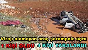 Gaziantep'te virajı alamayan otomobil şarampole devrildi 1 kişi hayatını kaybetti 4 kişi yaralandı