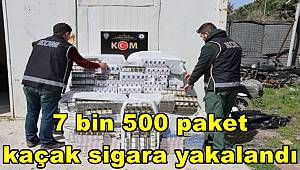 Kilis'te 7 bin 500 paket kaçak sigara yakalandı