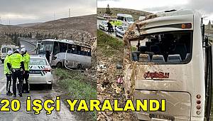 Şanlıurfa'da işçi servisinin devrilmesi sonucu 20 kişi yaralandı  
