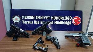 Tarsus'taki uygulamalarda 11 ruhsatsız tabanca ele geçirildi 