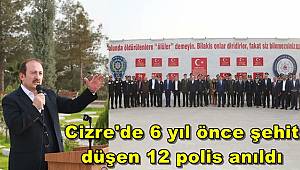 Cizre'de 6 yıl önce terör örgütü PKK saldırısında şehit düşen 12 polis anıldı