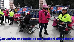 Çorum’da motosiklet sürücüleri denetlendi 